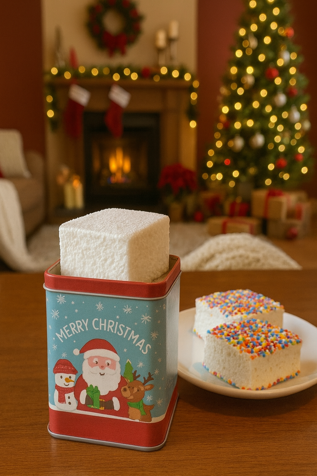 Christmas Tin Gift Box – 3 Marshmallow Pieces